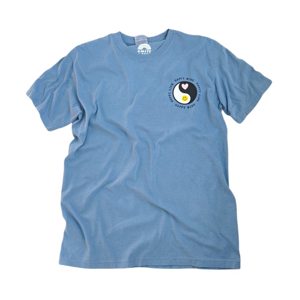 The Happy Mind Happy Life Yin Yang T-Shirt
